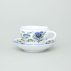 Cup and saucer B plus B 0,21 l / 14 cm for coffee, COLOURED ONION PATTERN