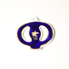 Christmas decoration - Apple 8 cm, cobalt + gold, Royal Dux Bohemia