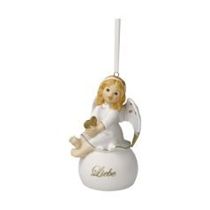 Angel bell love 5,5 / 5,5 / 9,5 cm, biscuit porcelain, Goebel