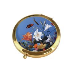 Pocket Mirror Jan Davidsz de Heem - "Summer Flowers" 7,50 / 7,00 / 1,20 metal, Goebel