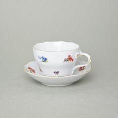 Cup and saucer B plus B 0,21 l / 14 cm for coffee, Hazenka, Cesky porcelan a.s.