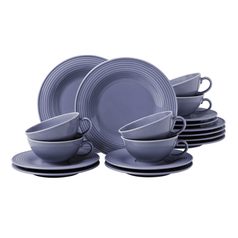 Beat lilac blue: Tea set 18 pcs., porcelain Seltmann
