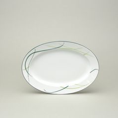 Mísa oválná 24 cm přílohová, Thun 1794, karlovarský porcelán, OPÁL tráva