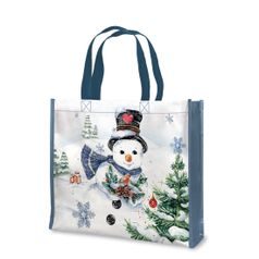 Shopping bag with snowman Winter Dreams 37 / 12 / 33.5cm, synthetic fibers, Goebel