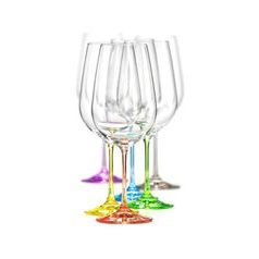 Viola 550 ml Rainbow - colour set, Red wine glass, 6 pcs., Crystalex