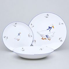 Coups Goose, Plate set for 6 persons, Thun 1794 Carlsbad porcelain