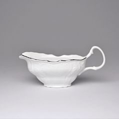 Sauce boat small 50 ml, Thun 1794 Carlsbad porcelain, BERNADOTTE frost, Platinum line