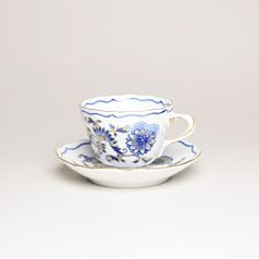 Cup and saucer A + A, 80 ml / 11 cm for mocca (mini coffee), Original Blue Onion + gold Pattern