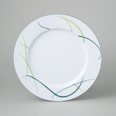 Plate flat 25 cm, Thun 1794 Carlsbad porcelain, Opal grass