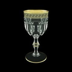 Astra Gold: Wine glass 230 ml, Crystal, Antique Golden Black decor