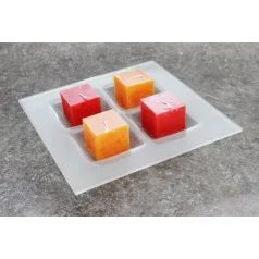 Advent Glass candlestick square, clear, 26x26 cm, BDK - Glass