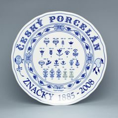 Plate pendent - back stamps review 26 cm, Original Blue Onion Pattern, QII