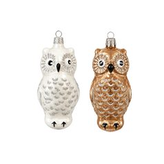 Vánoční skleněná ozdoba SOVA (velká), 11 cm, České ozdoby MIJA