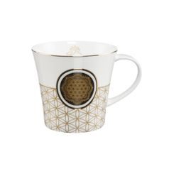 Coffee / tea mug 350 ml Flower of Life white 13,50 / 10,50 / 9,50 cm, fine bone china, Goebel