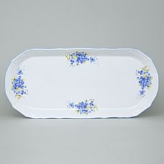 Tray square 37 cm, Thun 1794 Carlsbad porcelain, BERNADOTTE Forget-me-not-flower