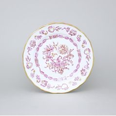 Elegance: Dessert Plate 19 cm, Gold + Pink, Hand-decorated by Vilém Janoušek, Český porcelán a.s