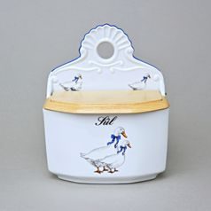 Slánka závěsná s dřevěným víčkem, 700 ml, Český porcelán a.s., husy