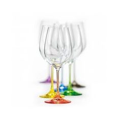 Viola 350 ml Rainbow - colour set, Wine glass, 6 pcs., Crystalex