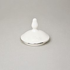 Víčko k cukřence 300 ml, Thun 1794, karlovarský porcelán, BERNADOTTE mráz IVORY, platinová linka