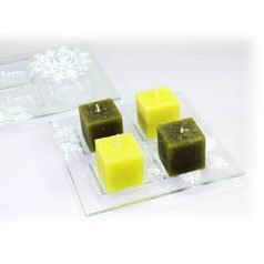 Advent Square glass candlestick Snowflake, clear, 17,5 x 17,5 cm, BDK - Glass