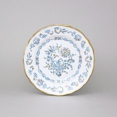 Elegance: Dessert Plate 19 cm, Gold + Petrol Blue, Hand-decorated by Vilém Janoušek, Český porcelán a.s