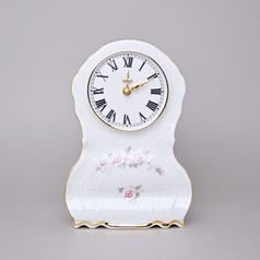 Gold line: Clock 22 cm, Thun 1794 Carlsbad porcelain, Bernadotte roses