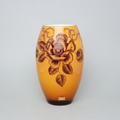 Egermann: Vase Triplex, Yellow Stain, 26 cm, Crystal Vases Egermann