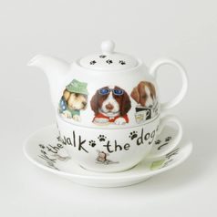 Fashion Dog: Tea for one set, English Fine Bone China, Roy Kirkham