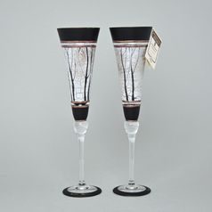 Studio Miracle: Sklenice na šampaňské, 180 ml, ruční dekorace Vlasta Voborníková