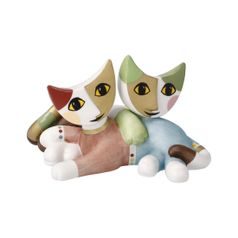 Figurine R. Wachtmeister - Cats Adelia and Ottavio, 9,5 / 7 / 5,5 cm, Porcelain, Cats Goebel