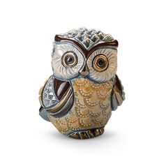 De Rosa - Baby Long Eared Owl, 6 x 5 x 7 cm, Ceramic Figure, DeRosa Montevideo