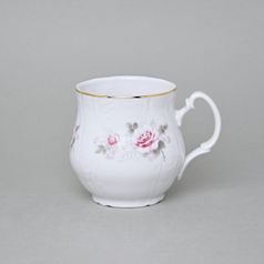 Gold line: Mug Jonas 310 ml, Thun 1794 Carlsbad porcelain, BERNADOTTE roses