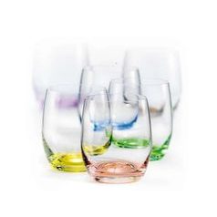Club 300 ml Rainbow - colour set, whisky / juice / water glass, 6 pcs., Crystalex
