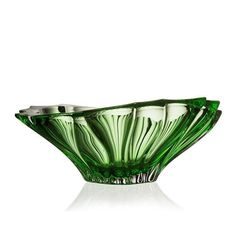 Křišťálová mísa Plantica, Zelená, 33 cm, Aurum Crystal