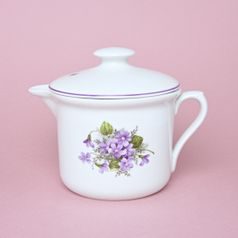 Hrnek vařák s hubičkou a víčkem 0,9 l, fialky, Český porcelán a.s.