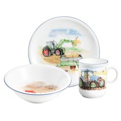 Children set 3 pcs., My tractor, Compact 65151, Seltmann porcelain