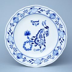 Talíř mělký 24 cm, Kozoroh, (i na zeď), Cibulák, originální z Dubí