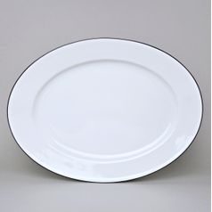 Dish oval flat 36 cm, NINA black line, Thun 1794 karlovarský porcelán