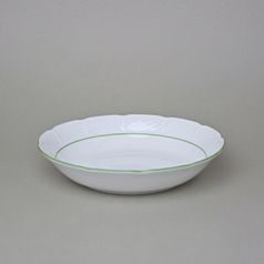 7047703: Miska (talíř) 19 cm coupsoup, Thun 1794, karlovarský porcelán, NATÁLIE sv. zelená linka
