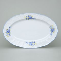 Oval dish 36 cm, Thun 1794 Carlsbad porcelain, BERNADOTTE Forget-me-not-flower
