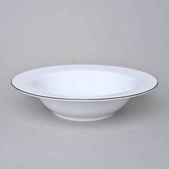 Plate Deep 22 cm, ELLA black line, Thun 1794 Carlsbad Porcelain