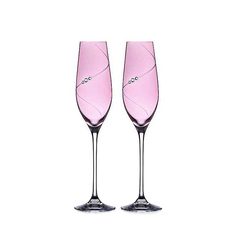 Silueta Celebration Pink - Set 2 sklenic na sekt 210 ml, krystaly Swarovski, DIAMANTE