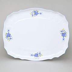 Tray 40 cm, Thun 1794 Carlsbad porcelain, BERNADOTTE Forget-me-not-flower