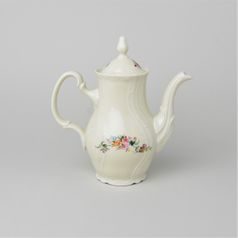 Coffee pot 0,7 l, Thun 1794 Carlsbad porcelain, BERNADOTTE ivory + flowers