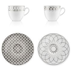 Coffeecups set 2 First Platin 200ml, porcelain, Goebel