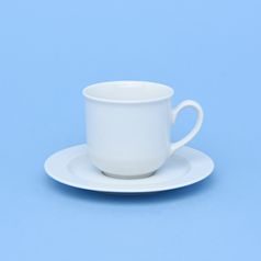 Šálek 200 ml vysoký a podšálek 150 mm, Jana bílá, Thun 1794, karlovarský porcelán