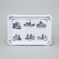 Porcelain Tray with Prague Motifs (Decor No. 4), Vilém Janoušek, Český porcelán a.s.