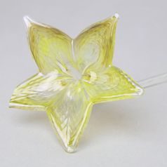 Flower with stem 38 cm - yellow, 1 pcs., Pačinek GLASS