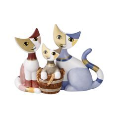 Figurine R. Wachtmeister - Cats Il giorno del bagno, 13,5 / 7 / 10 cm, Porcelain, Cats Goebel