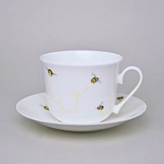 Bees: Cup 420 ml plus saucer breakfast, Roy Kirkham fien bone china